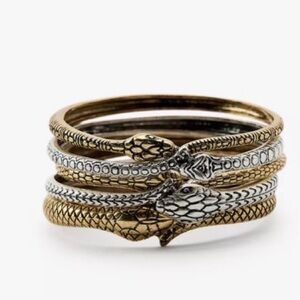 NWOT Zara Gold and Silver Snake Bangle Set